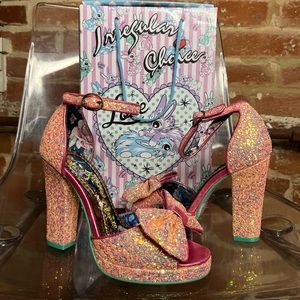 Irregular Choice Flaming June Pink Glitter Platform Heels size 6.5 (37 EU)